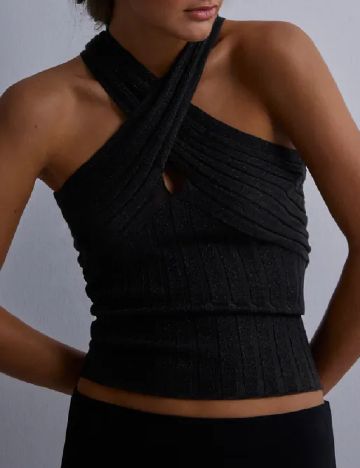 Top Jacqueline de Yong, negru