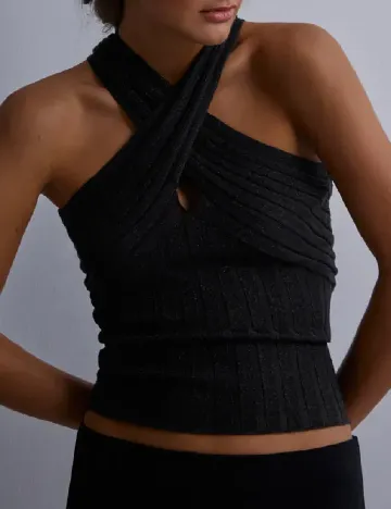Top Jacqueline de Yong, negru
