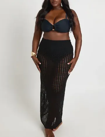 Fusta de plaja PrettyLittleThing, negru