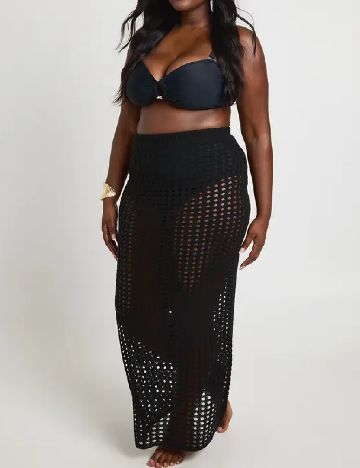 Fusta de plaja PrettyLittleThing, negru