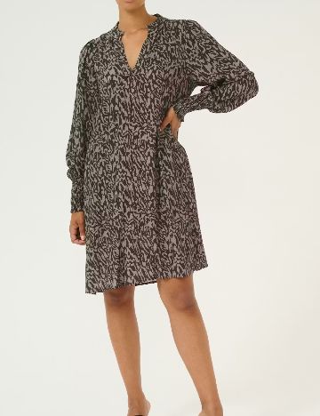 Rochie scurta Kaffe, negru/gri