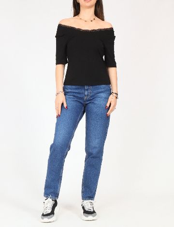 Top Jacqueline de Yong, negru
