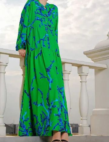 Rochie lunga Big Dart, verde