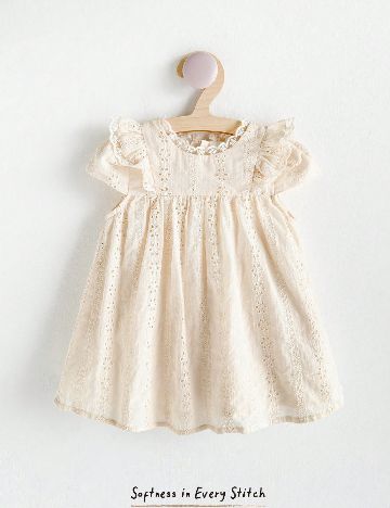 Rochie Cozy Pixies, crem