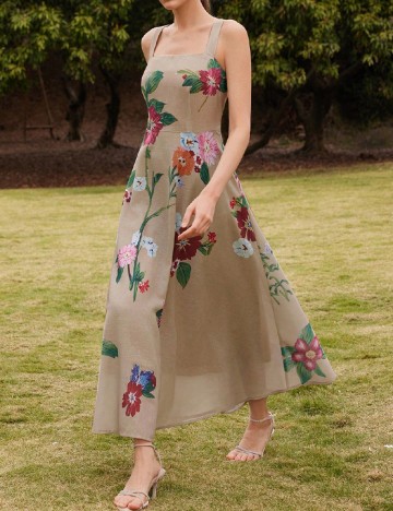 Rochie lunga Anewsta, mix culori