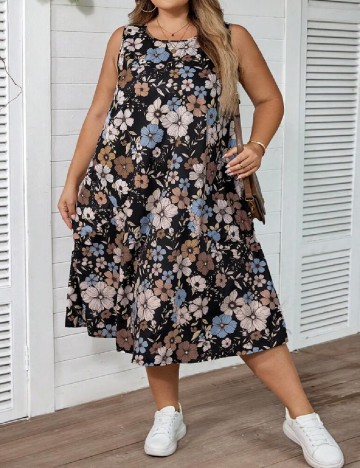 Rochie medie SHEIN CURVE, floral print