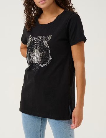 Tricou Cream, negru