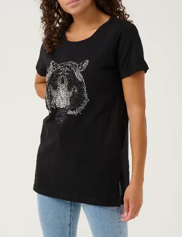 Tricou Cream, negru