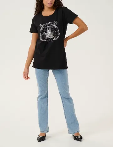 Tricou Cream, negru
