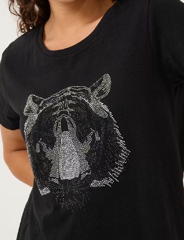 Tricou Cream, negru