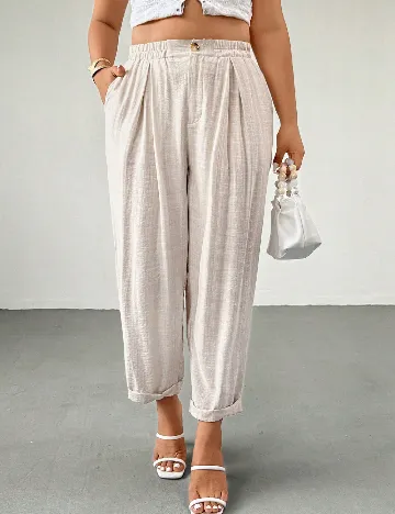 Pantaloni SHEIN CURVE, bej