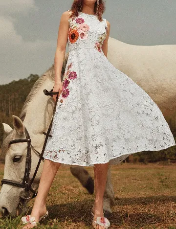 Rochie medie Anewsta, alb