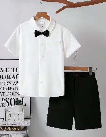 Compleu Shein Kids, alb/negru