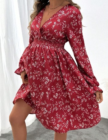 Rochie medie SHEIN Maternity, rosu