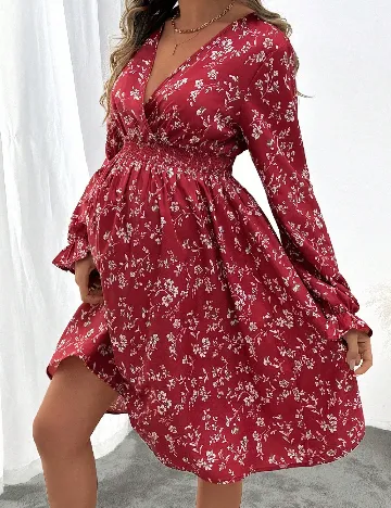 Rochie medie SHEIN Maternity, rosu