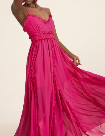 Rochie lunga Aveloria, roz