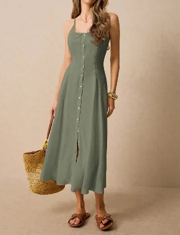 Rochie medie Poeselle, verde