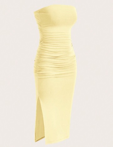 Rochie medie SHEIN CURVE, galben