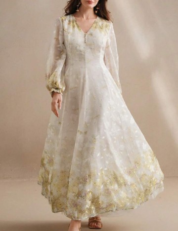Rochie lunga SHEIN, ecru