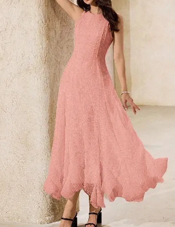 Rochie lunga Aveloria, roz