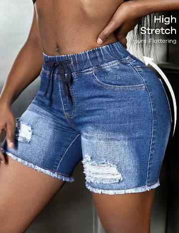Pantaloni scurti SHEIN CURVE, albastru