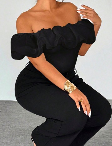 Top SHEIN CURVE, negru