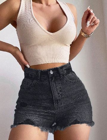 Pantaloni scurti SHEIN, gri inchis