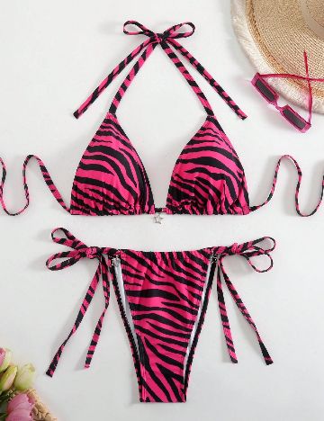 Costum de baie SHEIN CURVE, roz