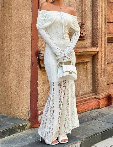 Rochie lunga SHEIN, crem
