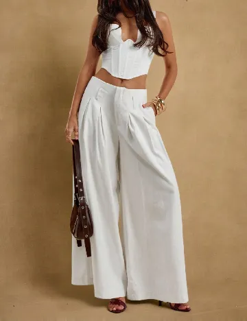 Pantaloni SHEIN, alb