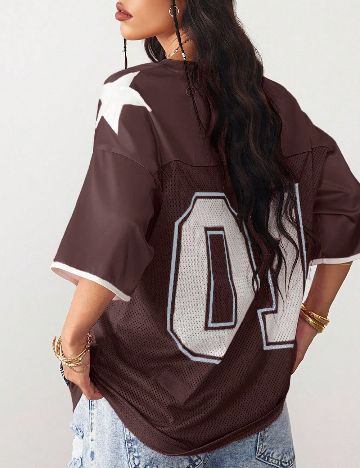 Tricou Oversize SHEIN, maro