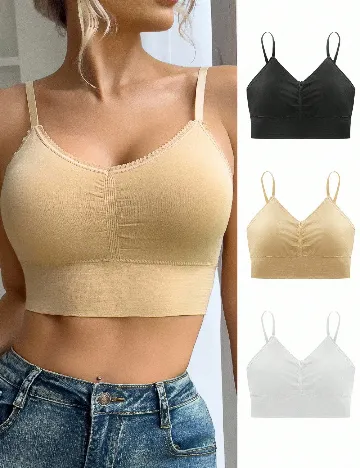 Set bustiere 3 bucati SHEIN, mix culori