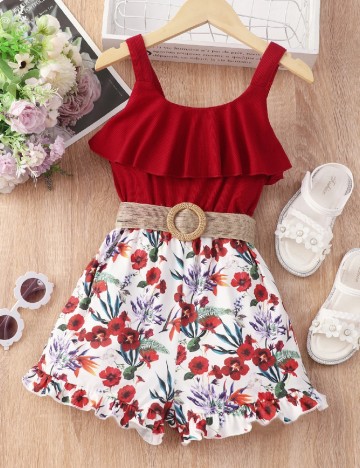 Salopeta Shein Kids, rosu