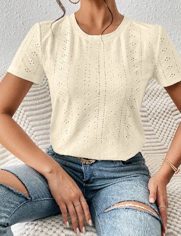 Tricou SHEIN, crem