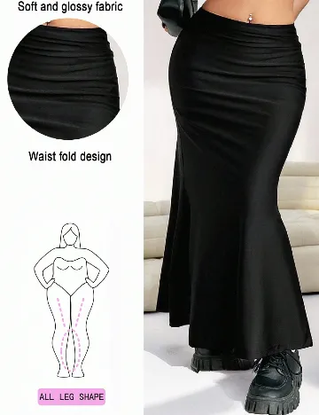 Fusta SHEIN CURVE, negru