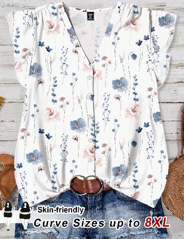 Bluza SHEIN CURVE, alb