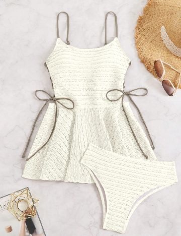 Costum de baie SHEIN, ecru