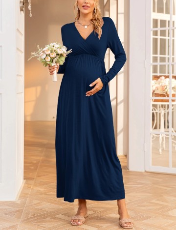 Rochie lunga SHEIN Maternity, bleumarin