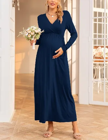 Rochie lunga SHEIN Maternity, bleumarin
