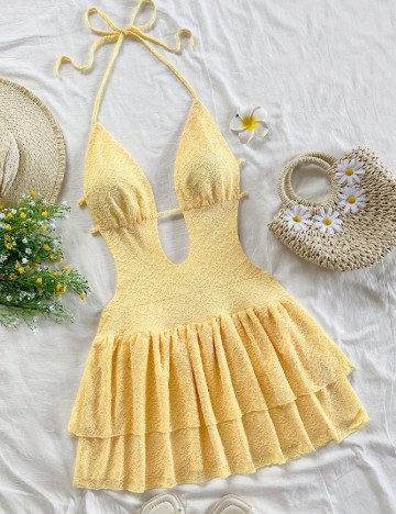 Rochie scurta SHEIN, galben