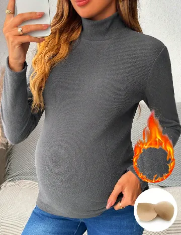 Bluza SHEIN Maternity, gri inchis