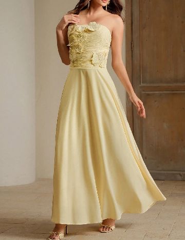 Rochie lunga Anewsta, galben deschis