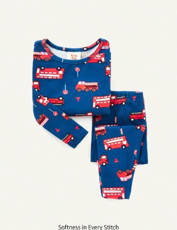 Pijama CozyCub, albastru