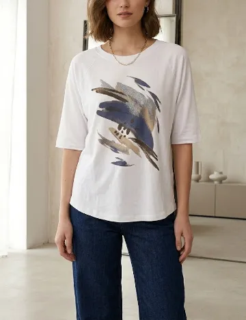 Tricou Kaffe, alb