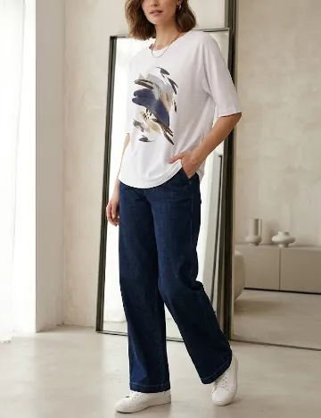 Tricou Kaffe, alb