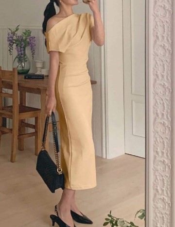 Rochie lunga Dazy, crem