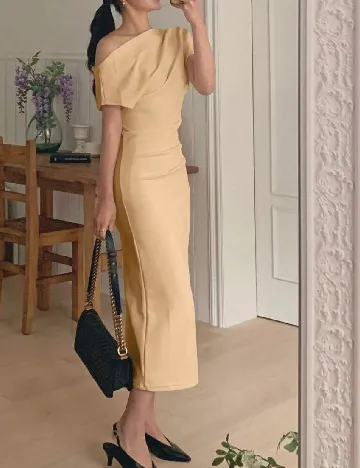 Rochie lunga Dazy, crem