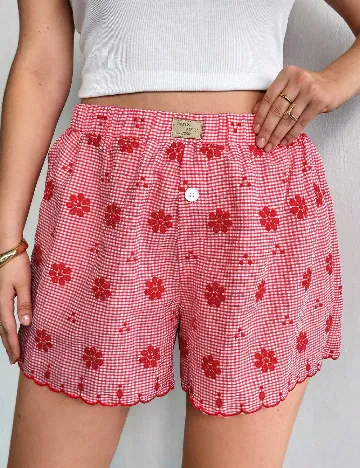 Pantaloni scurti SHEIN CURVE, rosu
