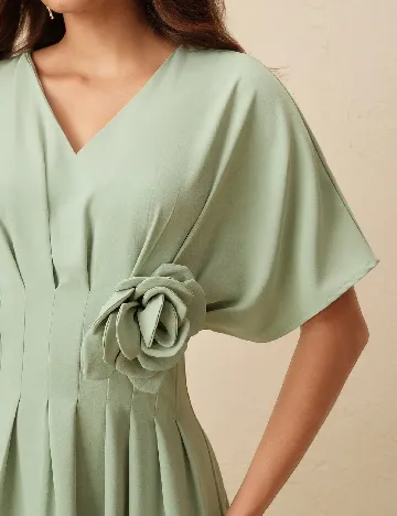 Rochie medie Anewsta, verde