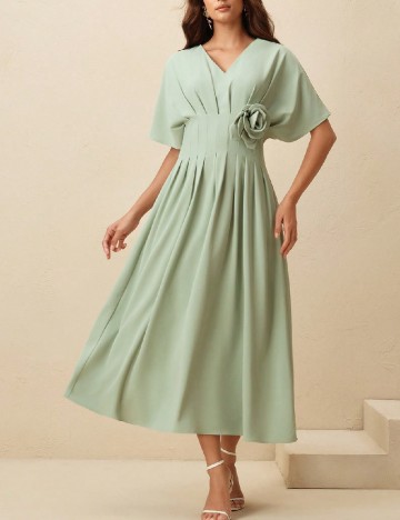 Rochie medie Anewsta, verde